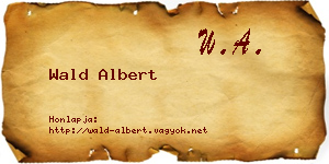 Wald Albert névjegykártya