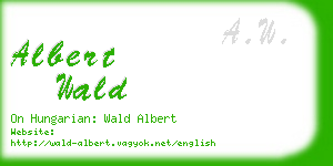 albert wald business card